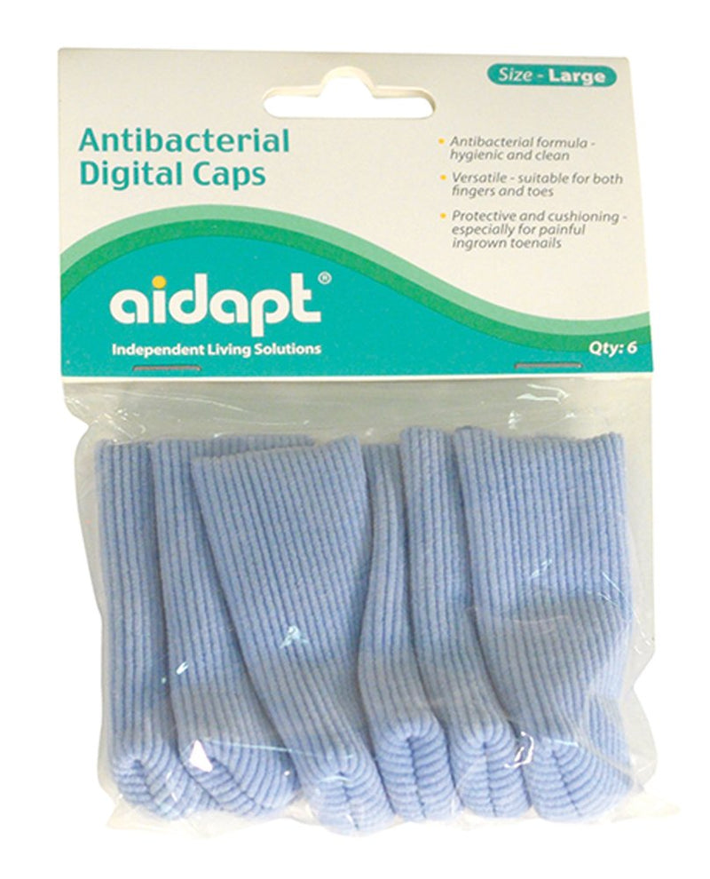 Antibacterial Digital Caps. Cut to Size Finger & Toe Sleeves Covers. Contain Soothing Mineral Oil. Relieve Pressure on Sore Ingrown Toenails, Hammertoes, Corns and Toe Tips. Latex Free. Large Pk of 6 UK Size 9-11 - BeesActive Australia