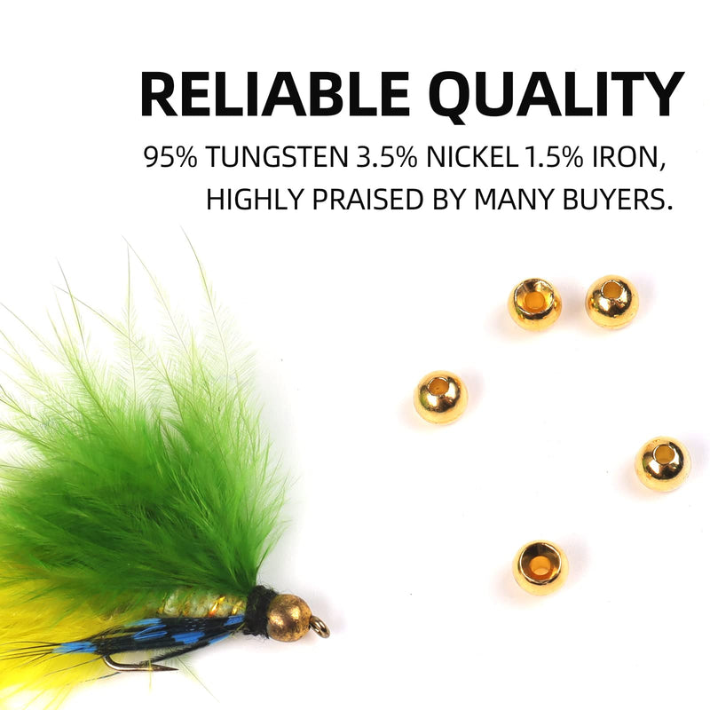 ANGLER DREAM Fly Tying Beads 100 PC/LOT Tungsten Beads Nymph Head Ball Fly Tying Materials 4 Colors Gold 2.7mm - BeesActive Australia