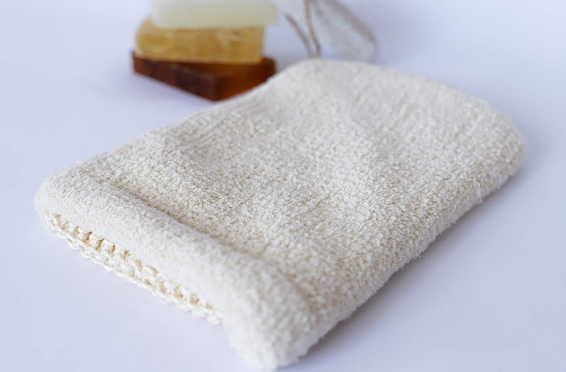 Bamboo and Natural Sisal Bath Mitt, Exfoliation and Cleansing Mitt with Ultra-Soft Bamboo and Sisal Fibre - BeesActive Australia