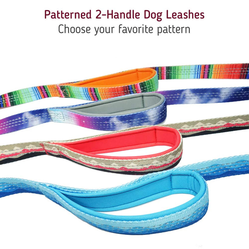 Leashboss Double Handle Dog Leash, Pattern Collection, 6Ft Reflective Dog Leash with Two Padded Handles for Large Dogs or Medium Dogs That Pull 6 Ft x 1" Wide Orange - Blanket - BeesActive Australia