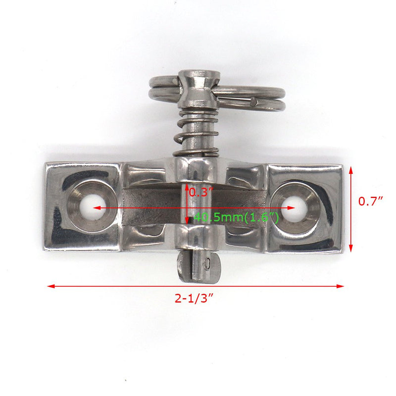 [AUSTRALIA] - VTurboWay 2 Pack Bimini Top 90°Deck Hinge with Quick Release Pin w/Drop Cam & Spring & Lanyard Prevents Loss, 316 Stainless Steel 