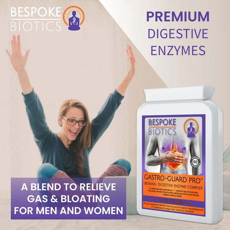 Digestive Enzymes| Bloating, Bowel & Digestion| Leaky Gut| Sp Offer| Betaine+ | 90 Caps | Vegan | Betaine HCL | Great Keto | Bromelaine | Papaine | Mint | Turmeric| Ginger| Cider| UK - BeesActive Australia