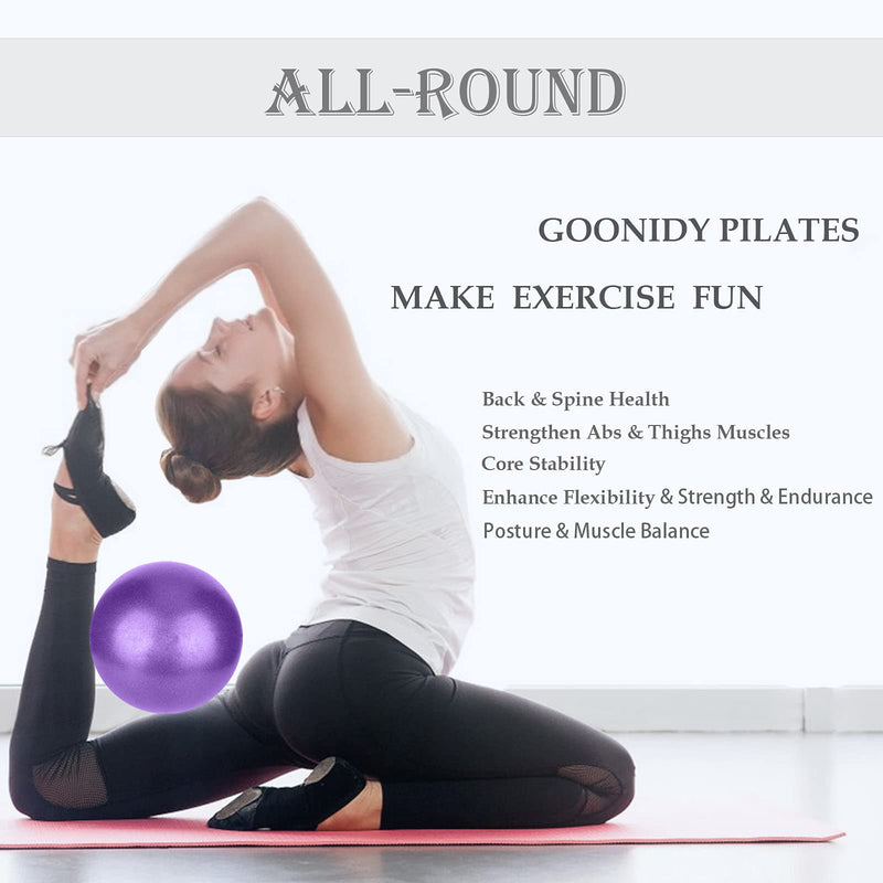 Small Pilates Ball, Therapy Ball, Mini Workout Ball, Core Ball, 9 Inch Small Exercise Ball, Mini Bender Ball, Pilates, Yoga, Workout, Bender, Core Training and Physical Therapy, Improves Balance 1Purple Ball - BeesActive Australia
