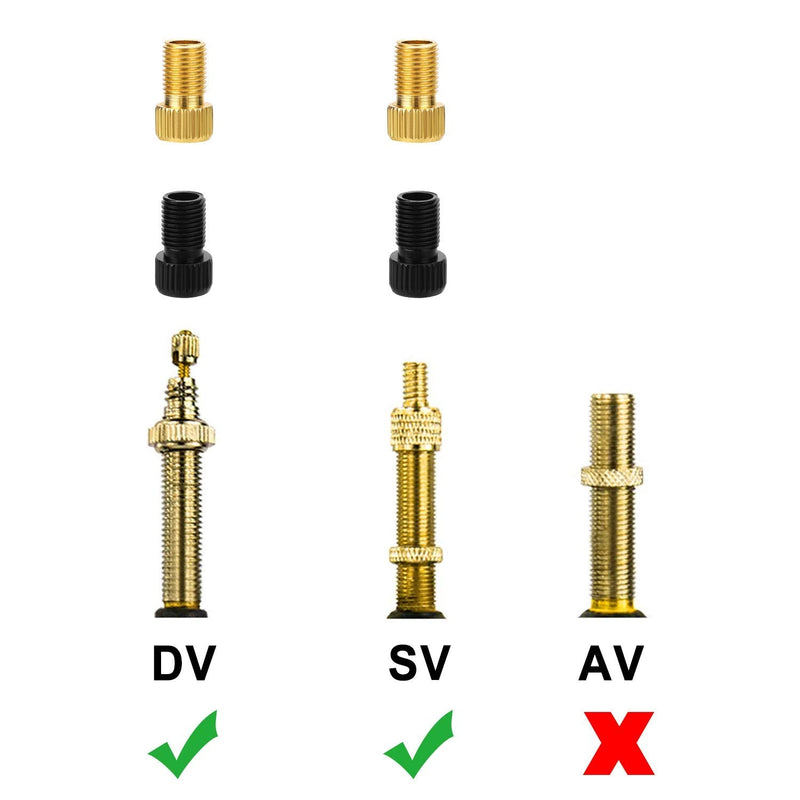 QKURT 4pcs Presta to Schrader Bike Valve Adaptor, Aluminum Alloy Adapter Converter Bicycle Valve - BeesActive Australia