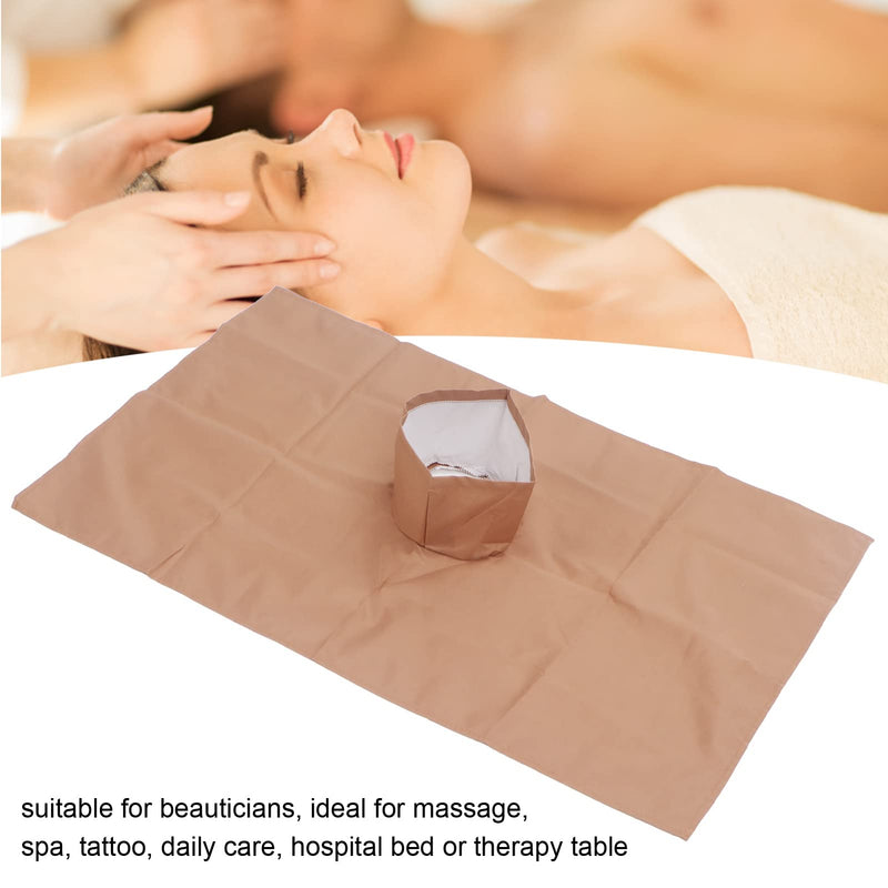 Cotton Massage Table Face Hole Towel, Massage Face Towel, Massage Bed Sheet, Soft Cotton Bed Cover Protector with Face Breath Hole, Table Cover for Massage(50 * 80cm-Light Tan) 50*80cm Light Tan - BeesActive Australia