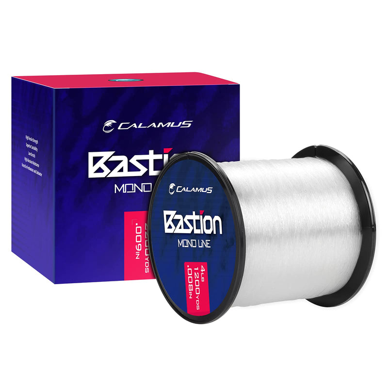 Calamus Bastion Monofilament Fishing Line - Strong Abrasion Resistant Mono Line - Superior Nylon Material Mono Fishing Line for Freshwater and Saltwater Fishing Clear 6LB/900Yards (1/8LB Spool) - BeesActive Australia