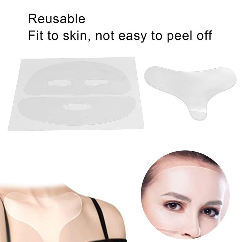 Face Wrinkle Patches,2 in 1 Facial Chest Pad Set Reusable Silicone Chest Wrinkle Pads Face Wrinkle Anti‑Wrinkle Patches While Sleeping Use - BeesActive Australia