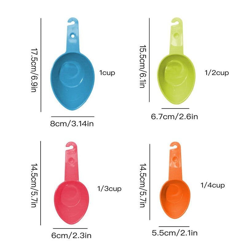 Lainrrew Pet Food Scoop, Dog Food Cups Plastic Measuring Cups and Spoons Set Cat Food Scoop Utility Kitchen Scoops for Dog Cat Bird Food - BeesActive Australia