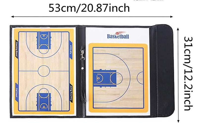 SJIANKE Basketball Coaching Board Coaches Clipboard Tactical Magnetic Board Kit,Portable Strategy Coach Board with Dry Erase, Marker Pen and Zipper Bag - BeesActive Australia