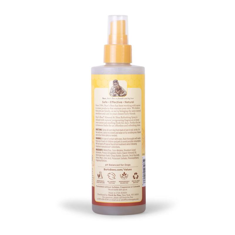 Burt's Bees for Dogs Almond & Shea Dog Grooming Supplies - Dog Shampoo and Conditioner, Dog Deodorant Spray - Natural Dog Shampoo & Conditioner for Pets, Dog Refreshing Spray - Made in The USA Refreshing Spray - 8 oz - BeesActive Australia