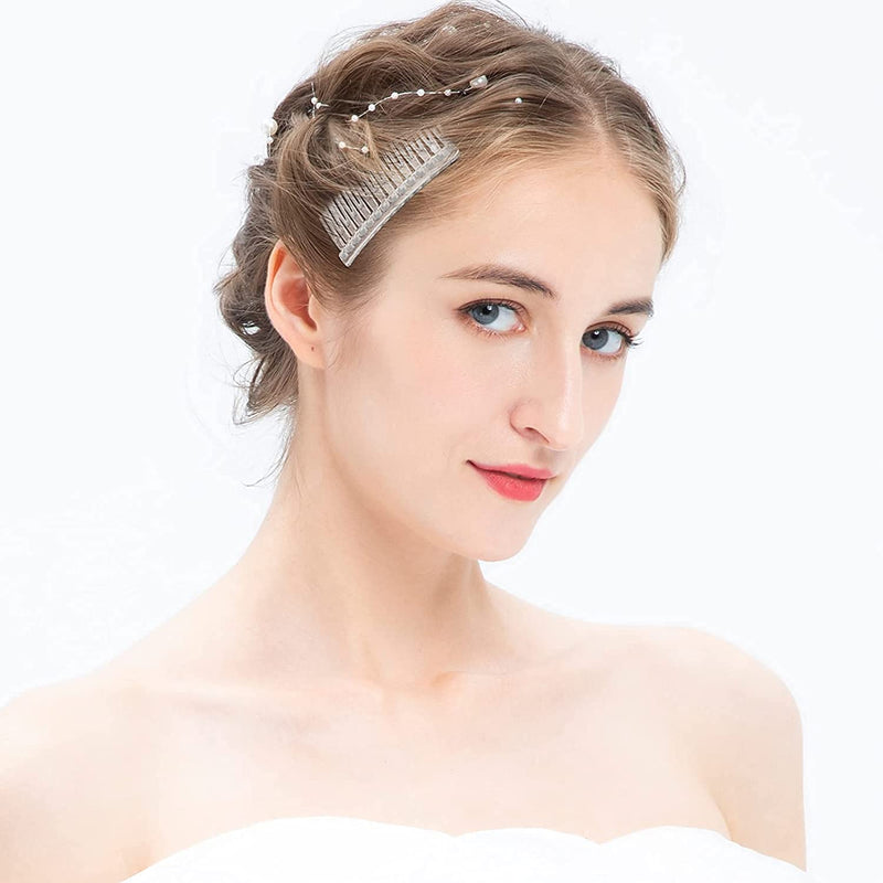 10 Pieces Hair Clip Combs,14 Teeth Hair Clip Combs Bridal Wedding Veil Comb for Women Girls Ladies,Clear - BeesActive Australia