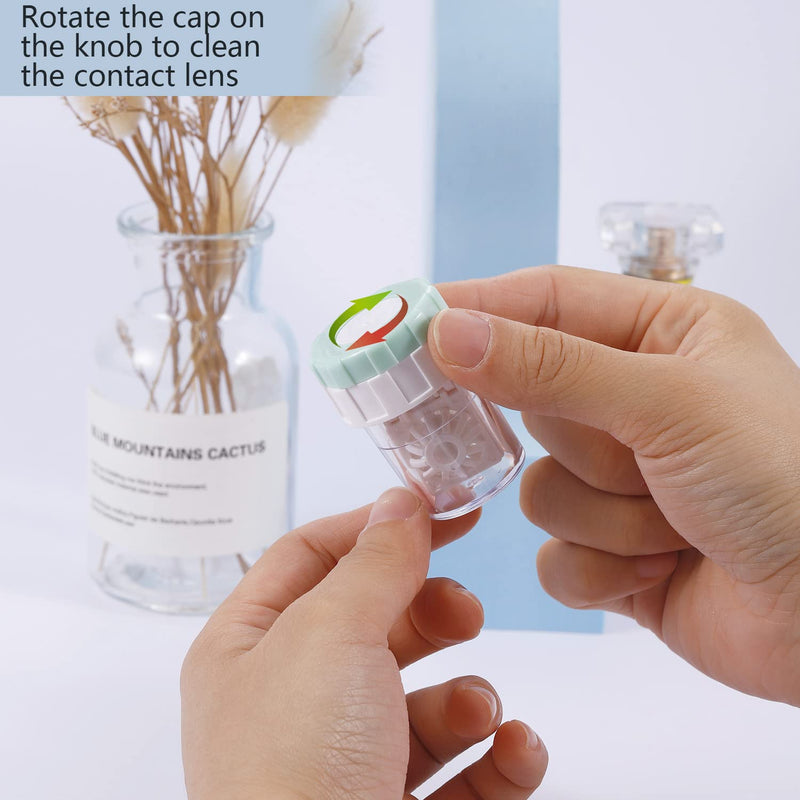5 Pcs Contact Lens Barrel Cases, Contact Lens Cleaner Contact Washer Manual Rotation Contact Lens Cleaning Container for Eyes Care Classic style - BeesActive Australia