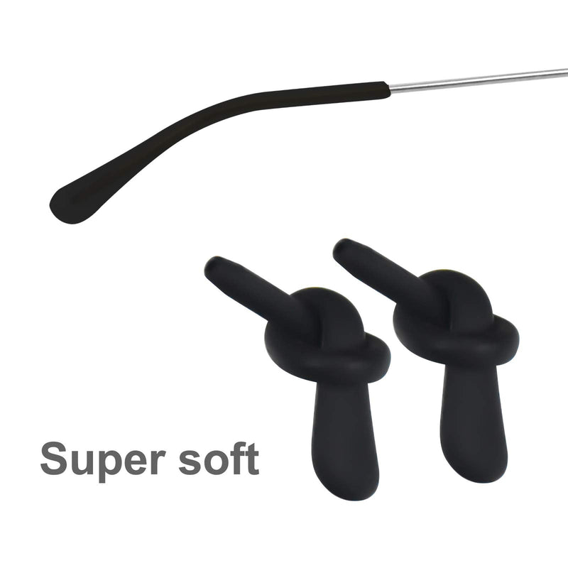 Eyeglass End Tips - 4 Pairs Silicone Anti-Slip Eyeglass Ear Hook Holder Grip Anti-Slip Ear Sock Pieces Tube, Eyeglasses Replacement Accessories for Metal Thin Sunglasses Eyeglass Legs - BeesActive Australia