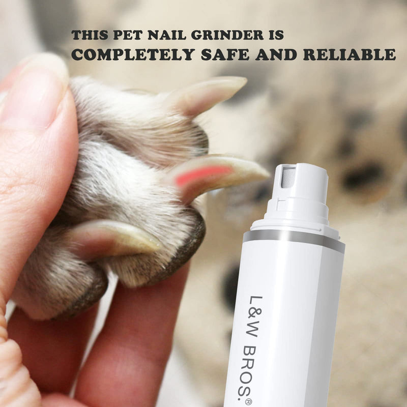 L&W BROS. Dog Nail Grinder, Rechargeable Dog Nail Grinder for Large Dogs, Pet Nail Grinder for Small Medium Dogs Cats Claw Care & Grooming Electric Dog Nail Trimmer - BeesActive Australia