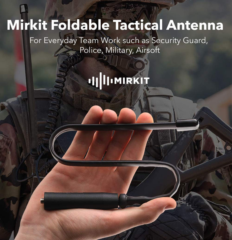 [AUSTRALIA] - Mirkit Foldable Tactical Antenna 18.7 inch with SMA-Female Connector, Dual Band VHF/UHF (136-174MHz, 400-520MHz) for: UV-5R, UV-82, BF-F8HP, UV-5R V2+ Plus, BF-F9 V2+ Two Way Radios 