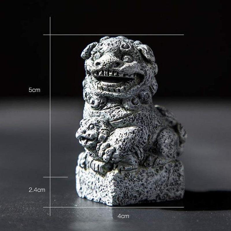 Smoothedo-Pets Fish Tank Decorations Aquarium Decoration Small Size Ornaments Accessories Fish Hides Asian Japan Garden Mini Lion Statue/Pair - BeesActive Australia