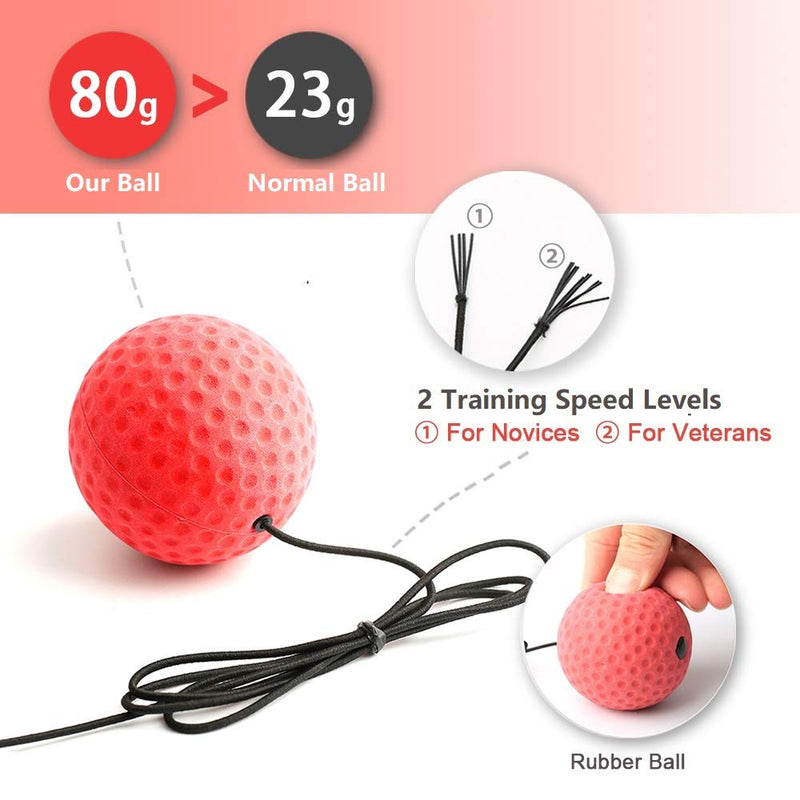 [AUSTRALIA] - Gdaytao Boxing Reflex Ball, Boxing Equipment with Headband, 2 Training Speed Levels, Great Fight Trainer on String, Perfect for Improving Speed Reactions, Agility, Punching Speed Hand Eye Coordination 