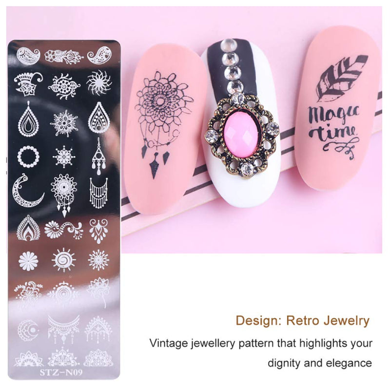 WOKOTO 6Pcs Nail Art Stamping Plates Set Cute Cartoon Nail Image Stamping Plate Manicure Template Nail Art Tools - BeesActive Australia