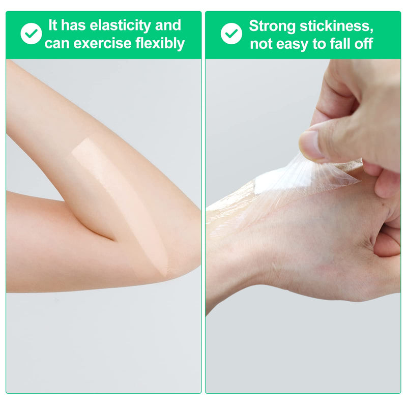 Waterproof Transparent Bandage Film Roll Adhesive Bandage Dressing Tape, Second Skin Healing Protective Clear Adhesive Bandages for Tattoo Aftercare, Recovery, Keep Wound, Fexed Plaste (10cm*5m) 10cm*5m - BeesActive Australia
