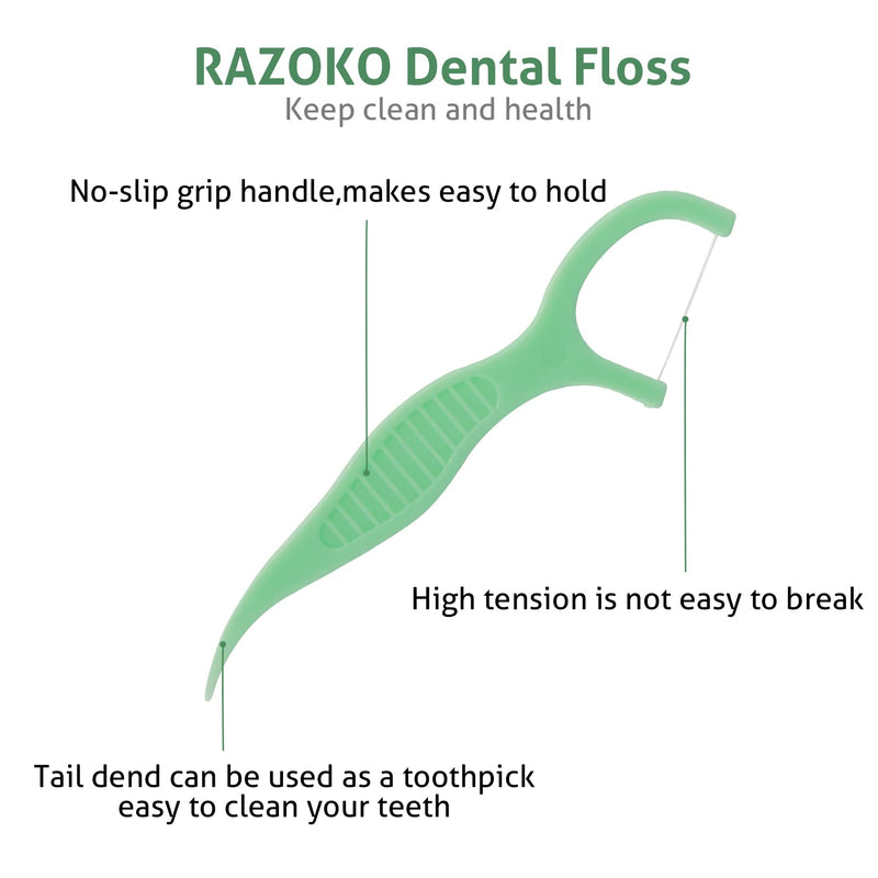 Dental Floss Picks Extra Strong Flosser Pick Toothpicks Fresh Mint 200 Count (4pack) - BeesActive Australia