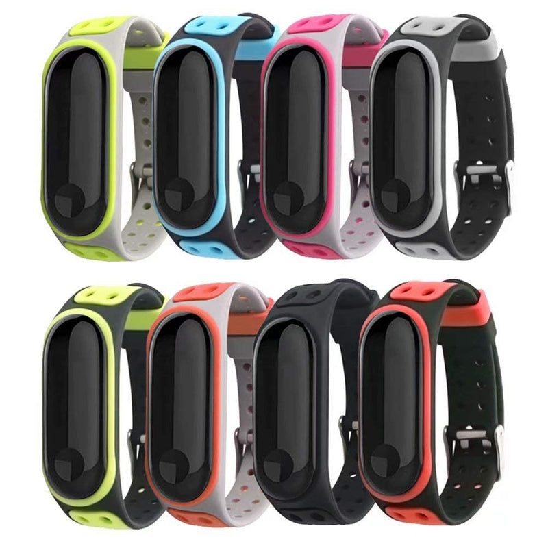 T-BLUER Compatible with Xiaomi Mi Band 5/Mi Band 6 Band,Silicone Colorful Replacement Strap Wristband for Xiaomi Miband 5/6 with Clasps Fitness Band Suitable to, No Tracker Included 2PCS02 - BeesActive Australia