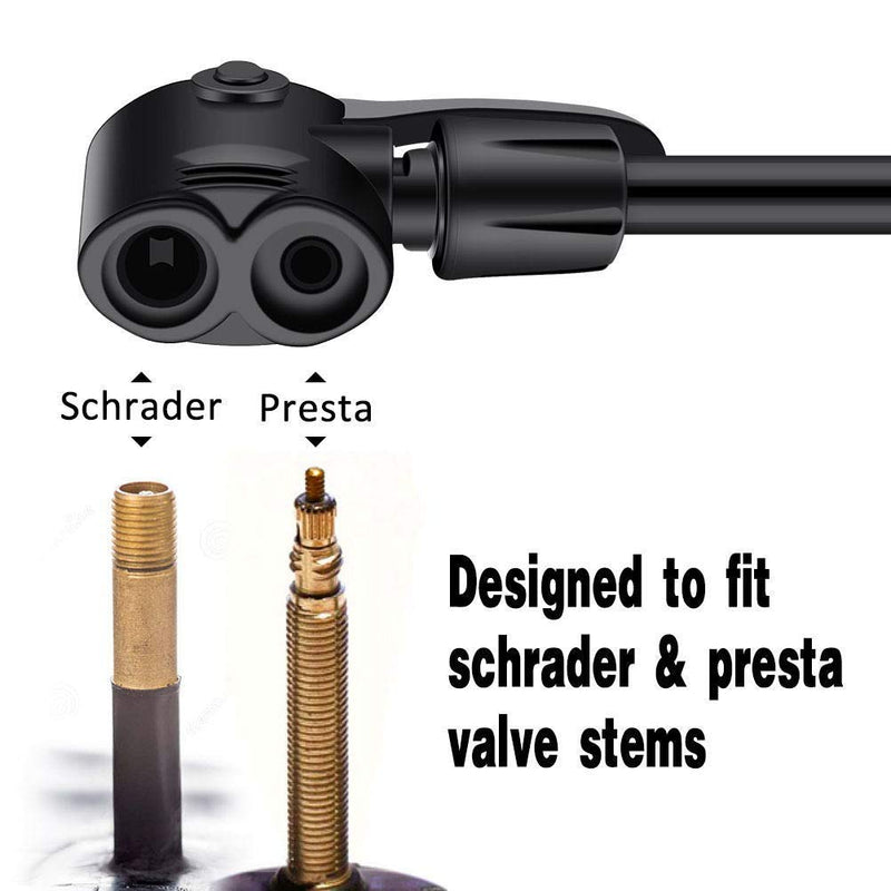 Agltp Bike Pump, Mini Bike Floor Pump Compact Mini Portable Bicycle Foot Pump Compatible with Presta and Schrader Valve Portable Bicycle Pump,Aluminum Alloy Floor Bicycle Pump,Free Puncture Repair Kit - BeesActive Australia