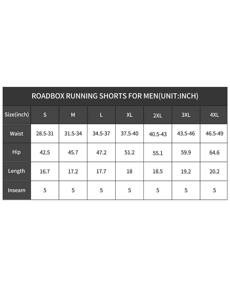Roadbox Men's 5 Inch Running Athletic Quick Dry Shorts with Pockets for Workout Gym Exercise Black Medium - BeesActive Australia