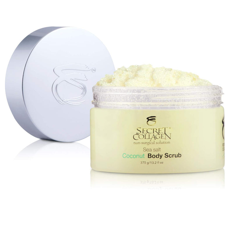 Sea Salt Coconut Body Scrub 390ML | Bio Organica Collagen & Retinol Booster | Restoring Organic Elements | Cell Rejuvenation | Reduce Dark Spots | Moisturizing | Restorative | Soothing | Nourishing | Sea Salt Coconut - BeesActive Australia