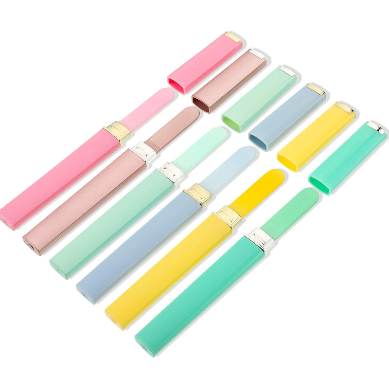 6 Pack Glass Nail Files with Case Crystal Glass Fingernail Files Double Sided Glass Nail File Mixed Color Manicure Set for Gentle Nail Care (Green, Blue, Yellow, Light Green, Green, Pink, Purple) - BeesActive Australia