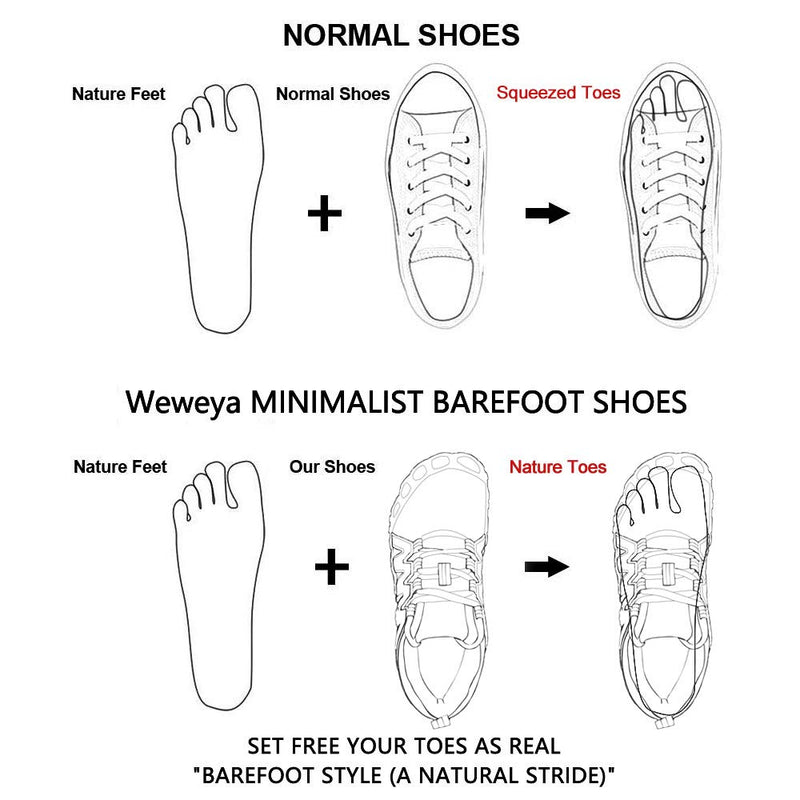 Weweya Barefoot Shoes for Women Minimalist Running Cross Training Shoe 6-6.5 Black - BeesActive Australia