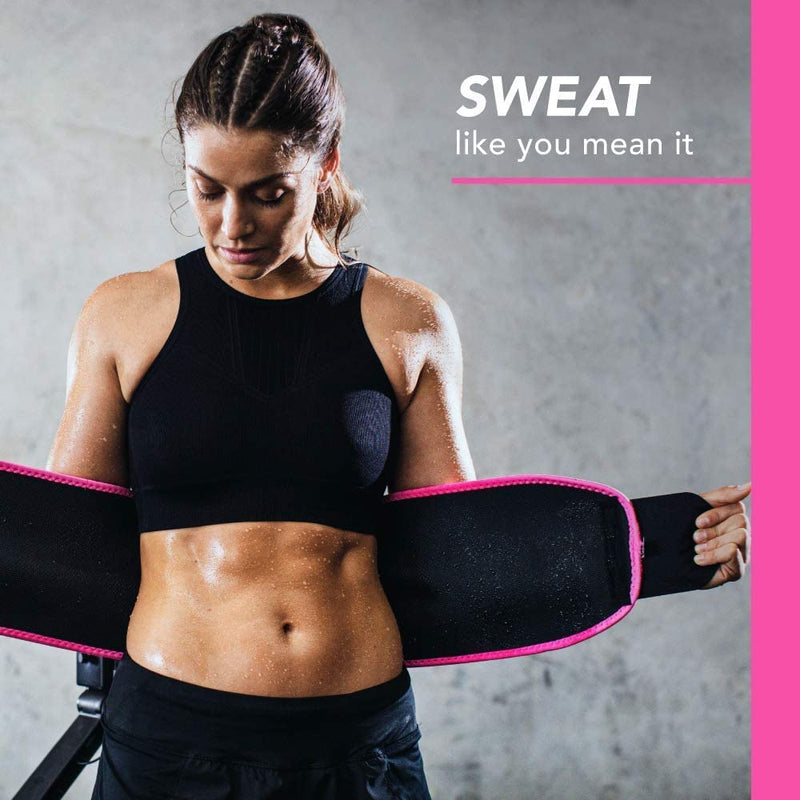 Sweet Sweat Waist Trimmer, by Sports Research - Waist Trainer for Women & Men - Sweat Band Belt - Faja para Hacer Ejercicios Medium Pink - BeesActive Australia