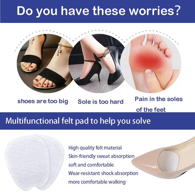 5 Pairs of Felt Tongue Pads for Shoes, Non-Slip Tongue Pads, Thin Felt Forefoot Pads for Men and Women - BeesActive Australia