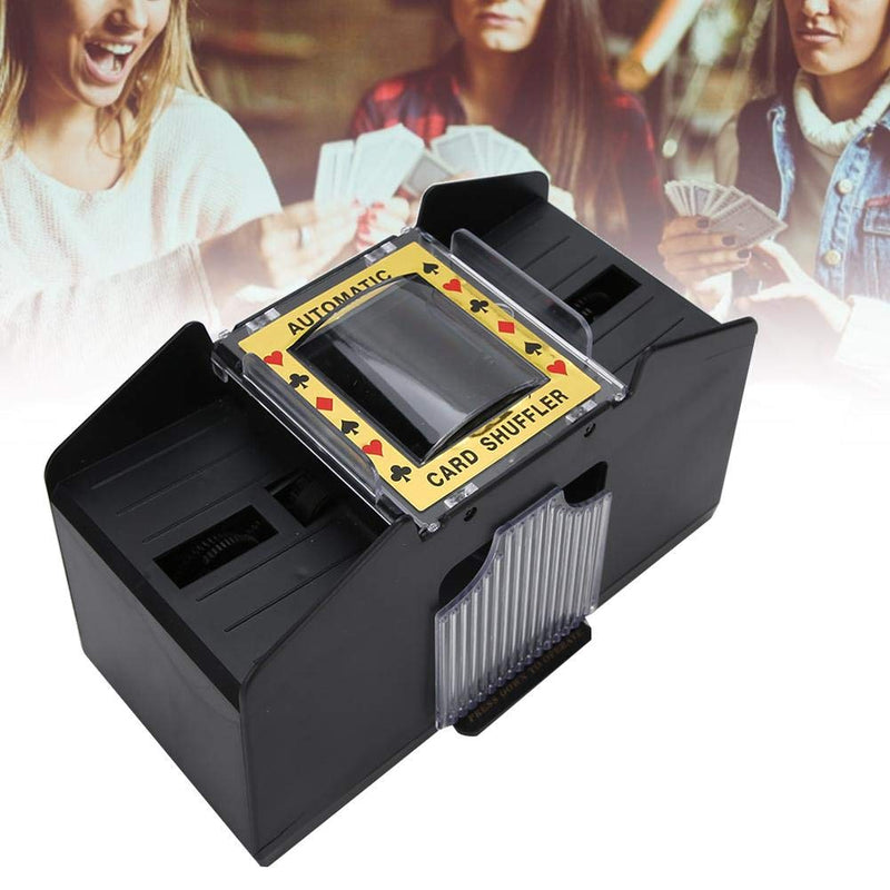 Card Shuffler, Quiet Operation Electric Automatic Wooden Playing Card Deck Shuffler, Battery Operated Household Poker Card Shuffler Machine for The Elderly Black - BeesActive Australia