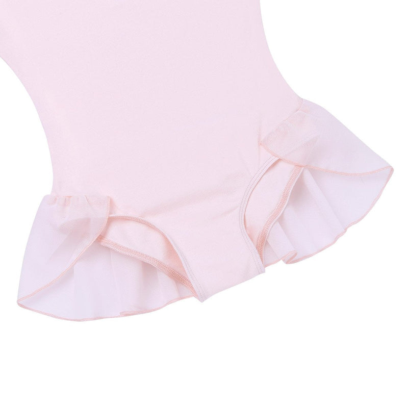 iiniim Girls Cap Sleeve Gymnastic Ballet Dance Leotard Bodysuit Top Ruffle Tutu Skirt Ballerina Dancewear Costume Pink 2-3 - BeesActive Australia