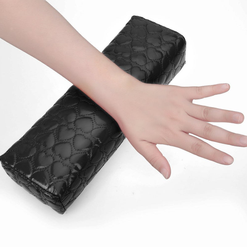 Minejin Nail Art Hand Holder Cushion Leather Arm Soft Rest Pillow Manicure Black - BeesActive Australia