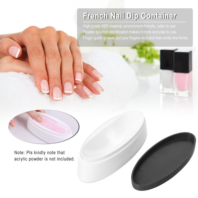 Anself French Nail Dip Container Dipping Powder Tray French Nail Smile Line Molding Mould Finger Guide - BeesActive Australia