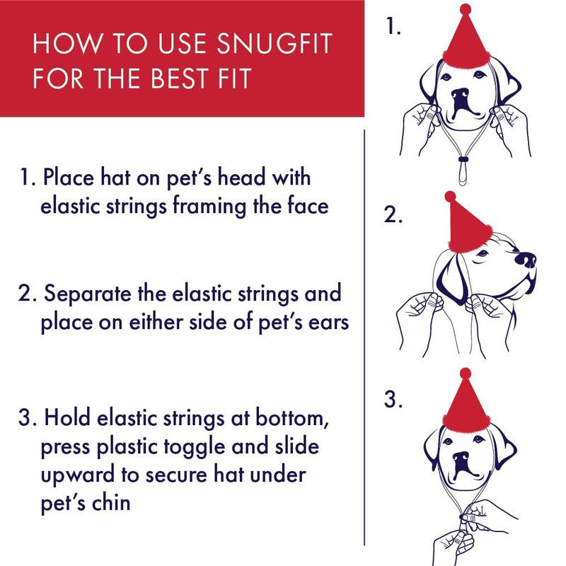 Huxley & Kent Hat | Fun Christmas Holiday Hat for Dogs/Cats | Cute, Comfortable and Fun | SnugFit Strings for Best Fit Antler Buffalo Check Large - BeesActive Australia