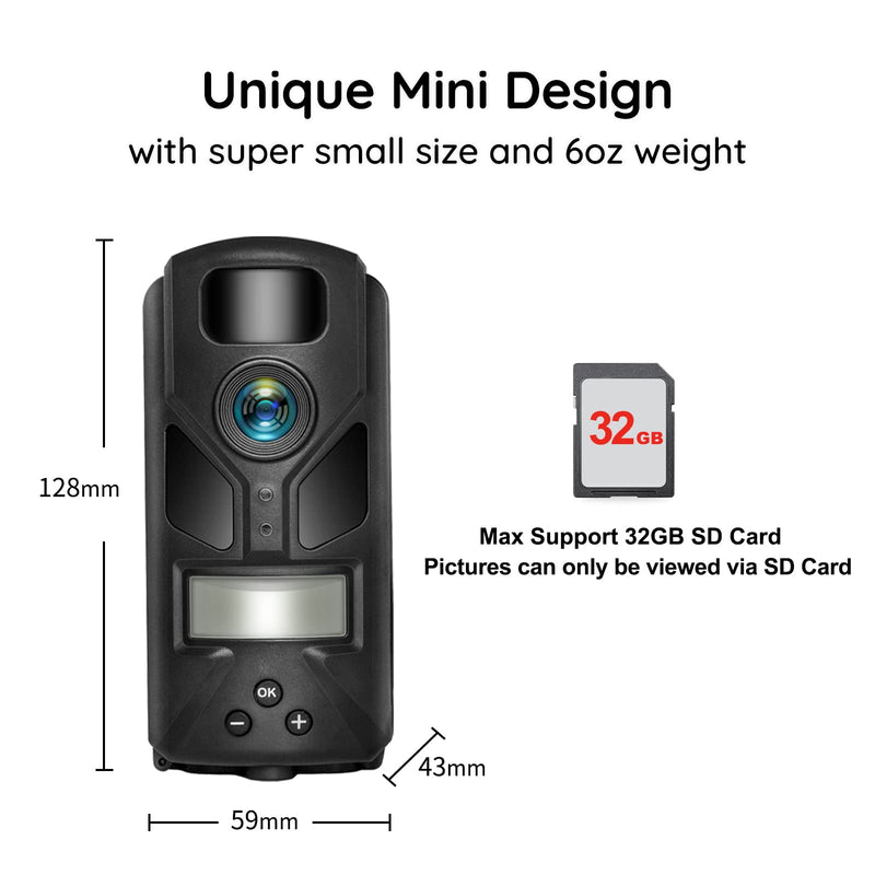 20MP Mini Trail Camera,1080P Hunting Trail Camera with No Glow 940nm Night Vision Motion Activated IP66 Waterproof,80ft Illumination Range Outdoor Expert Hunting Game Cam for Wildlife Monitoring - BeesActive Australia