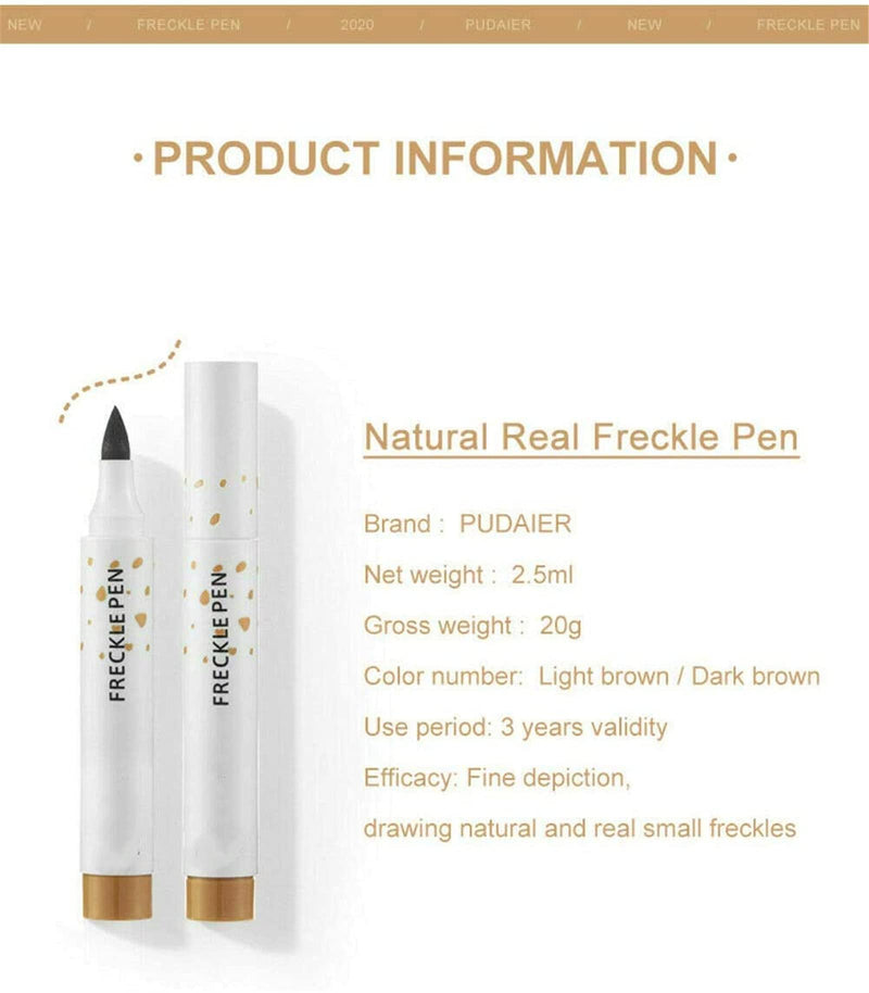 Natural Lifelike Freckle Pen,Faux Freckles Makeup Pen,Soft Lasting Waterproof Dot Spot Pen Create the Most Effortless Sunkissed (Light Brown+Dark Brown) Light Brown+Dark Brown - BeesActive Australia