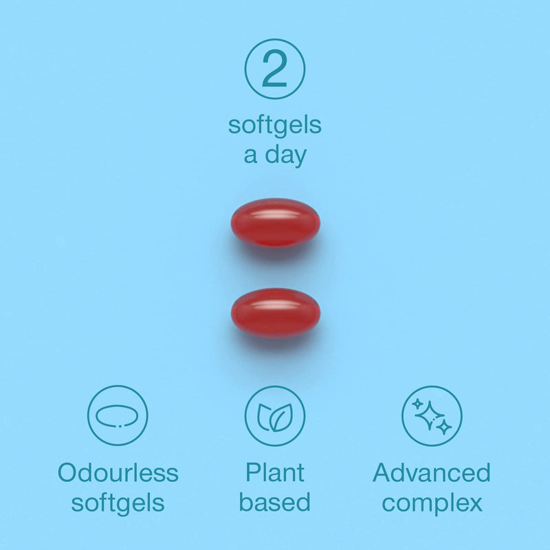 Vegan Omega 3 Capsules - High Strength DHA from Algae Oil 500mg - Algae Omega 3 Vegan with Flaxseed Oil, Astaxanthin, Vitamin E - 60 Easy to Swallow Softgel Tablets - Sustainable Vegetarian Supplement - BeesActive Australia