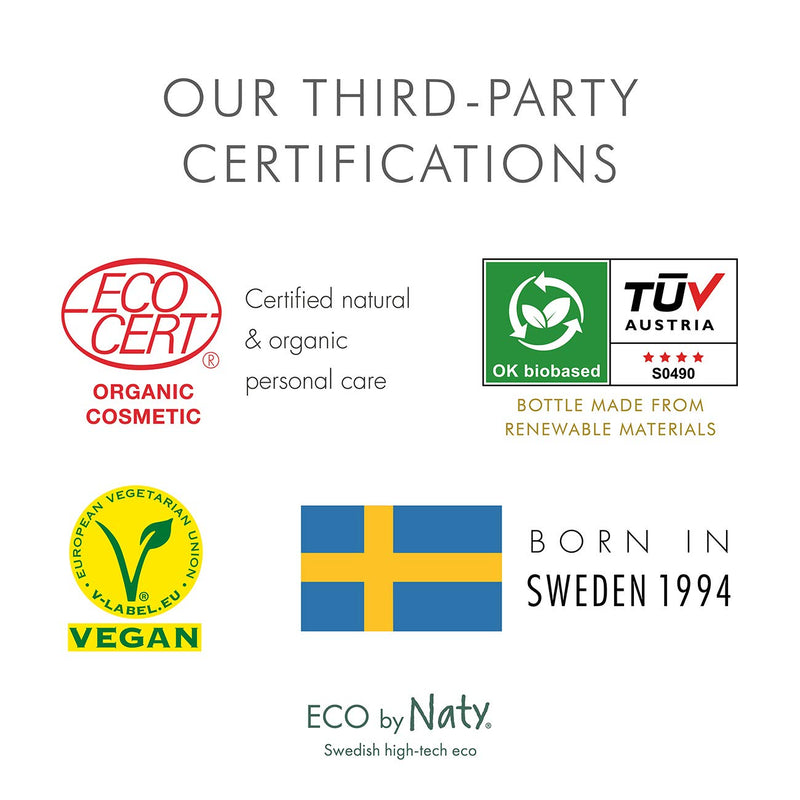 Eco by Naty, Baby Bath Foam, Organic Plant-Based Ingredients with 0% Perfume, Hypoallergenic and Dermatologically Tested, 200 ml Bottle - BeesActive Australia