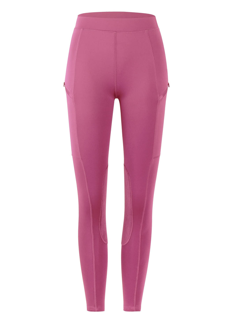 Willit Girls Horse Riding Pants Tights Kids Equestrian Breeches Knee-Patch Youth Schooling Tights Zipper Pockets Pink Medium - BeesActive Australia
