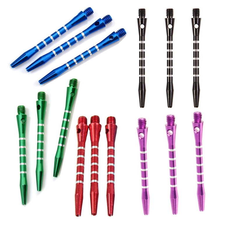 [AUSTRALIA] - JBBERTH Dart Accessory Kits-15Pcs 53MM Aluminum Medium Darts Shafts Striped Dart Shaft +15Pcs O-Rings+1Pcs Dart Sharpener 