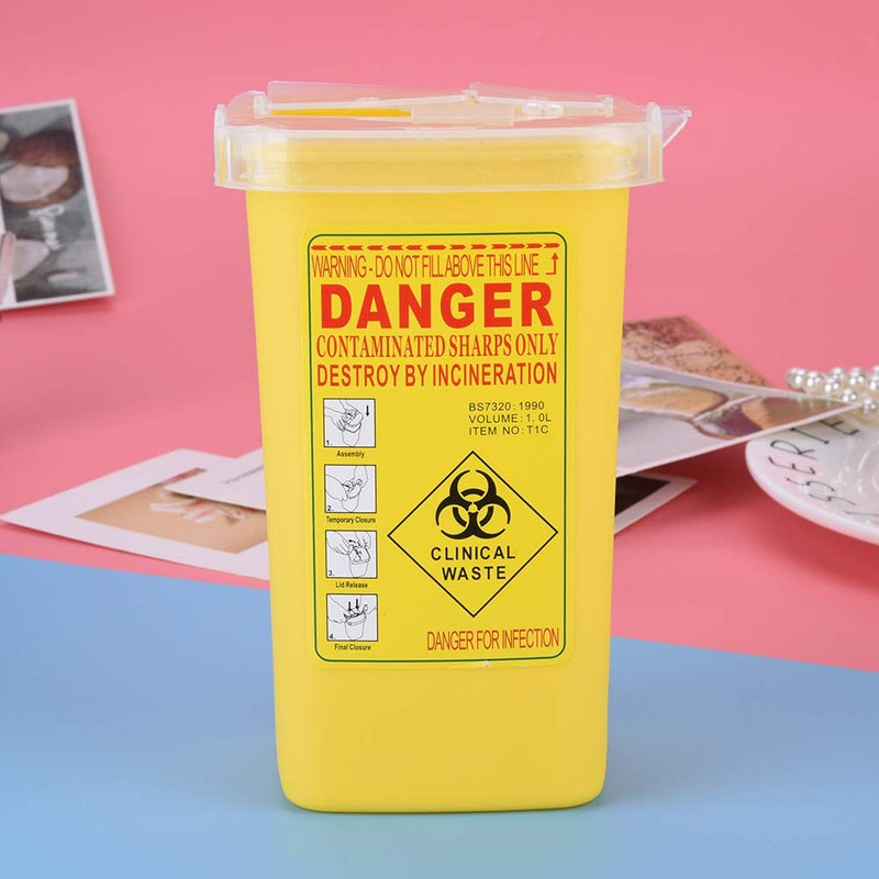 Needle Container - Tattoo Medical Plastic Sharps Container, Disposal Container, Medical Waste Box 1 Litre (Color : Yellow) - BeesActive Australia