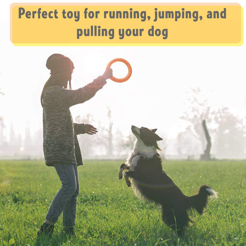 Dog Training Ring for Outdoor Fitness Floatable Pulling Toy and Flying Disc Interactive Play Tool for Small Medium Large Dogs 2 Rings - BeesActive Australia