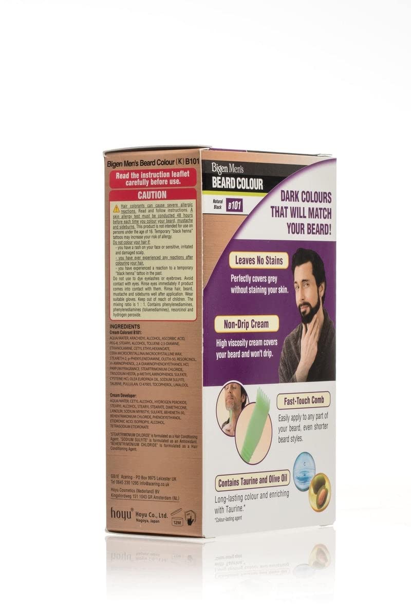3 x Bigen Men's Beard Colour | No Ammonia Formula with Aloe Extract & Olive Oil - 101 Natural Black - BeesActive Australia