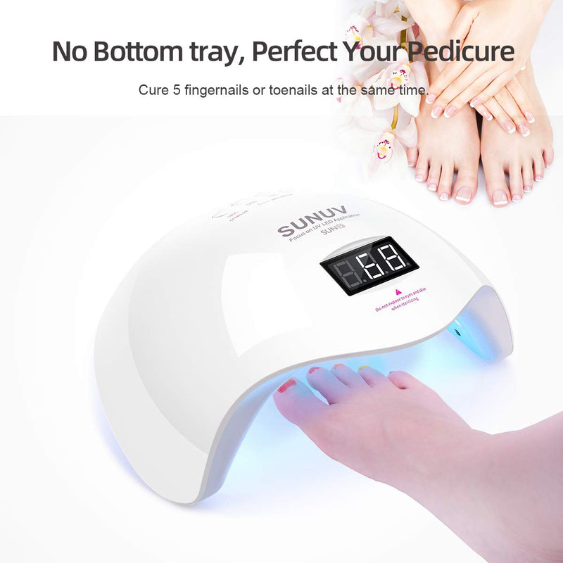 UV LED Nail Lamp, SUNUV Nail Dryer UV LED Light for Gel Nail Polish with Auto Sensor, Timer Setting and Display Screen SUN15 - BeesActive Australia