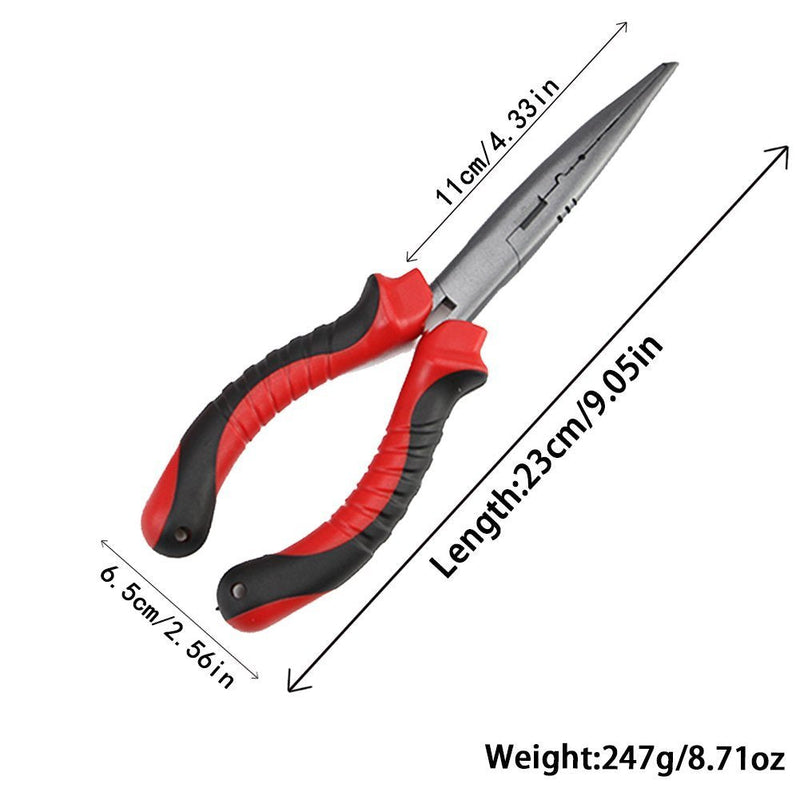 nawaish Fishing Pliers Long Nose G1 & Floating Fish Lip Gripper,Needle Nose Pliers - Split Ring Pliers,Fishing Hook Remover,Crimper,Fishing Line Cutter in Freshwater & Saltwater with LED Light Gloves - BeesActive Australia