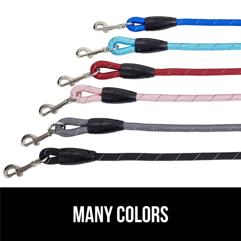 Gorilla Grip Durable Dog Leash, Soft Handle, Reflective Rope Pet Leashes for Puppy, Small and Large Dogs, Rotating Clip, Waste Bag Dispenser 5 Feet x 1/2 Inch Black - BeesActive Australia