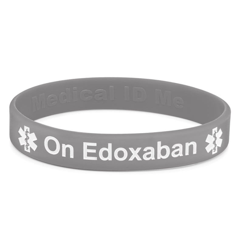 On Edoxaban Medical Alert Wristband Bracelet Blood Clot ID Silicone UK (20cm, Pack of 4) 20cm - BeesActive Australia